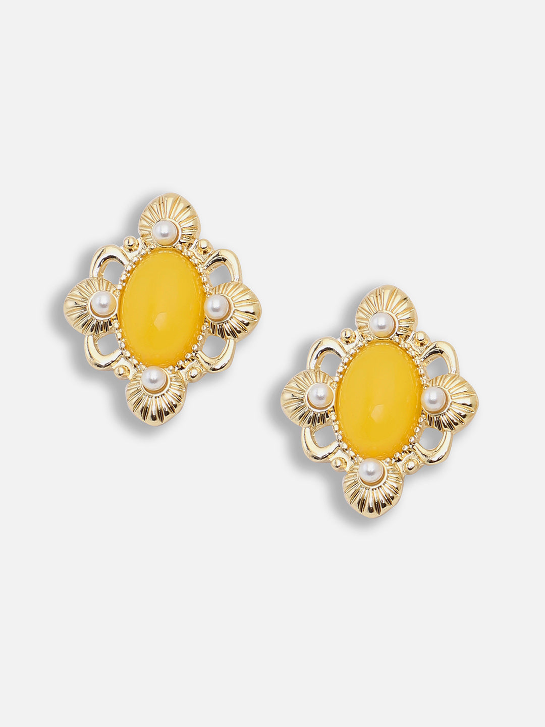 Gold Plated Party Designer Stone Stud For Women