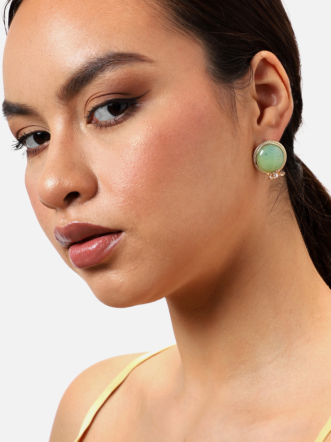 Gold Plated Party Designer Stone Stud For Women