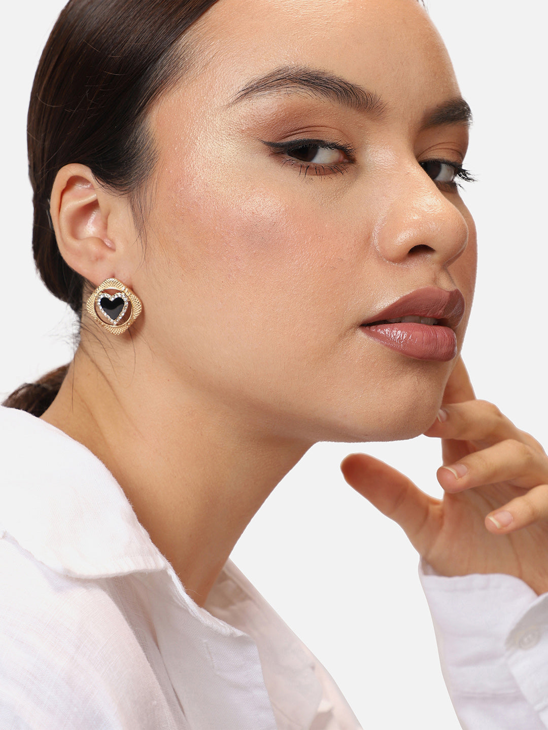 Gold Plated Party Designer Stone Stud For Women