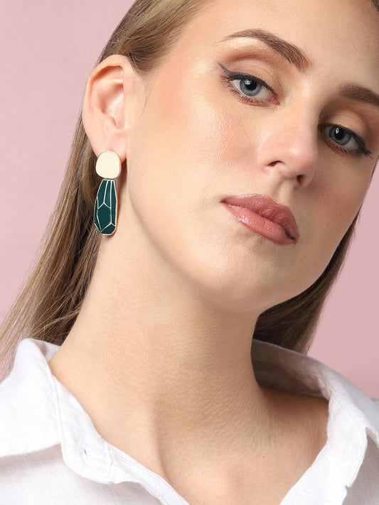 Gold Plated Party Designer Stone Drop Earring For Women