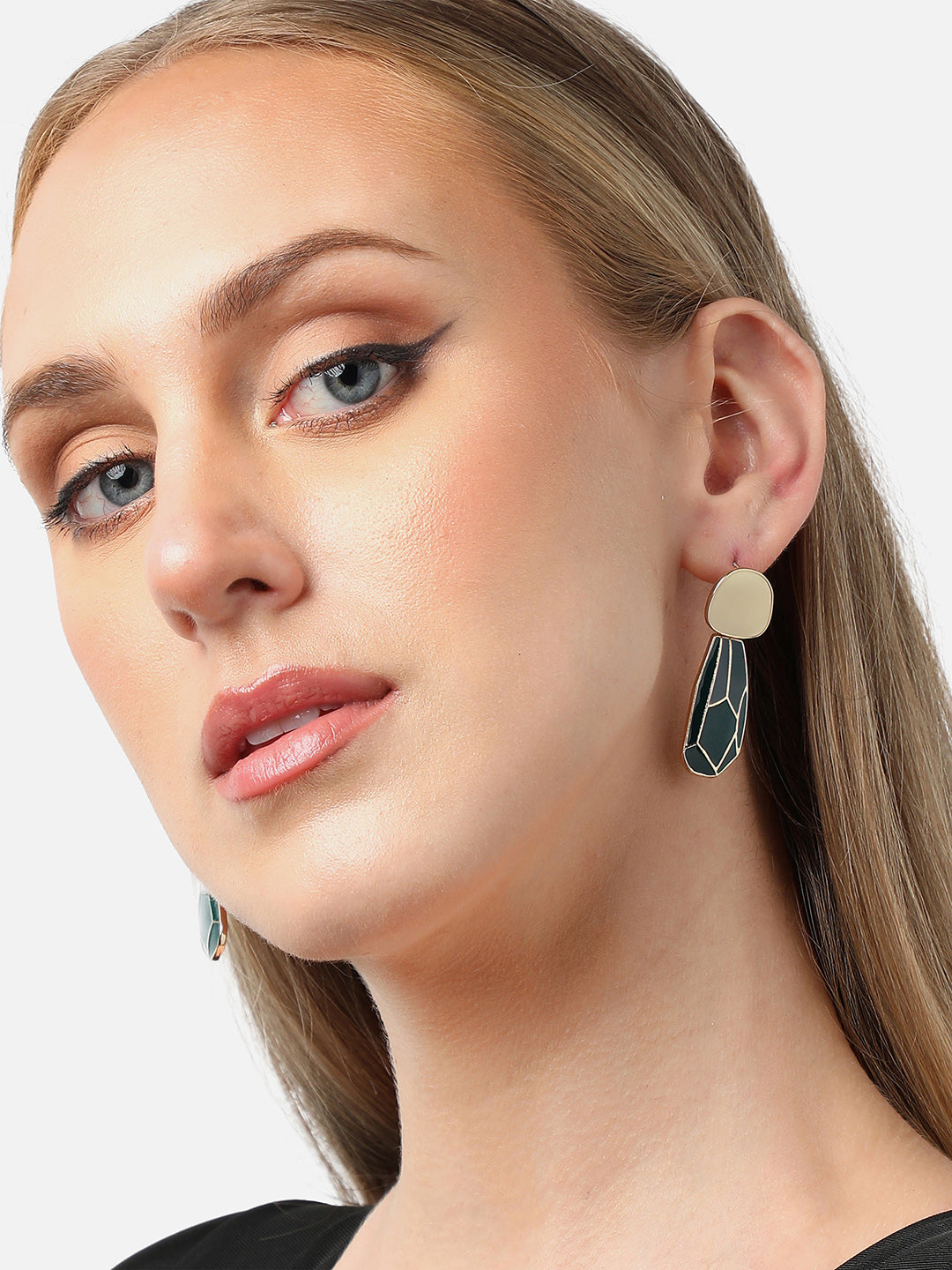 Gold Plated Party Designer Stone Drop Earring For Women