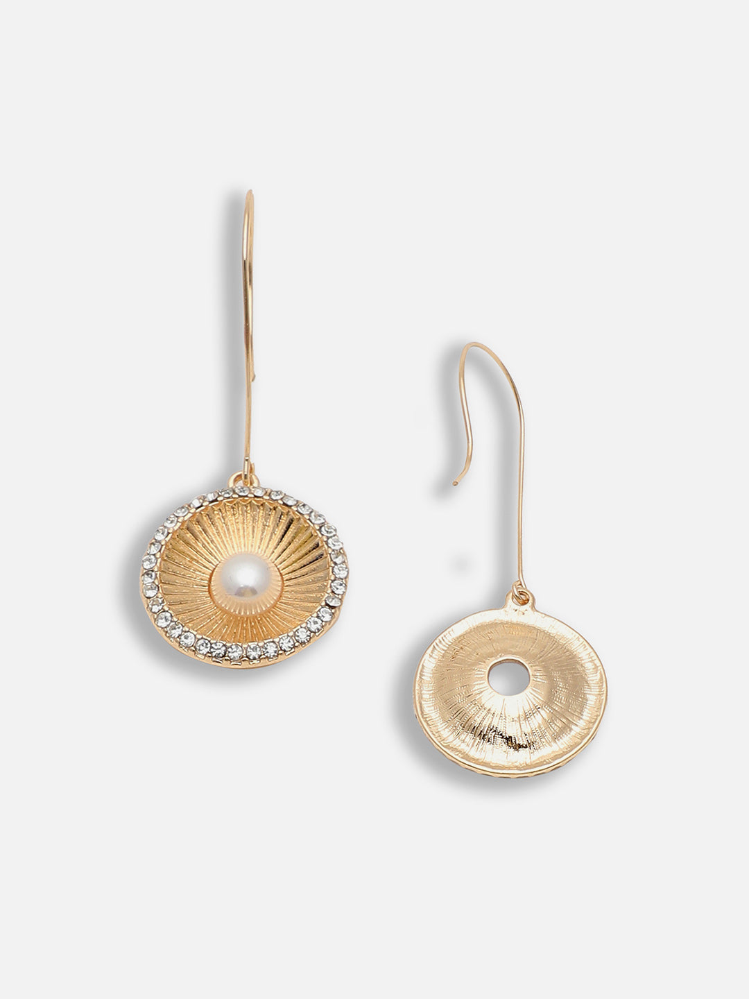 Gold Plated Party Designer Stone and Pearls Drop Earring For Women