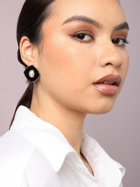 Gold Plated Party Pearls Stud For Women