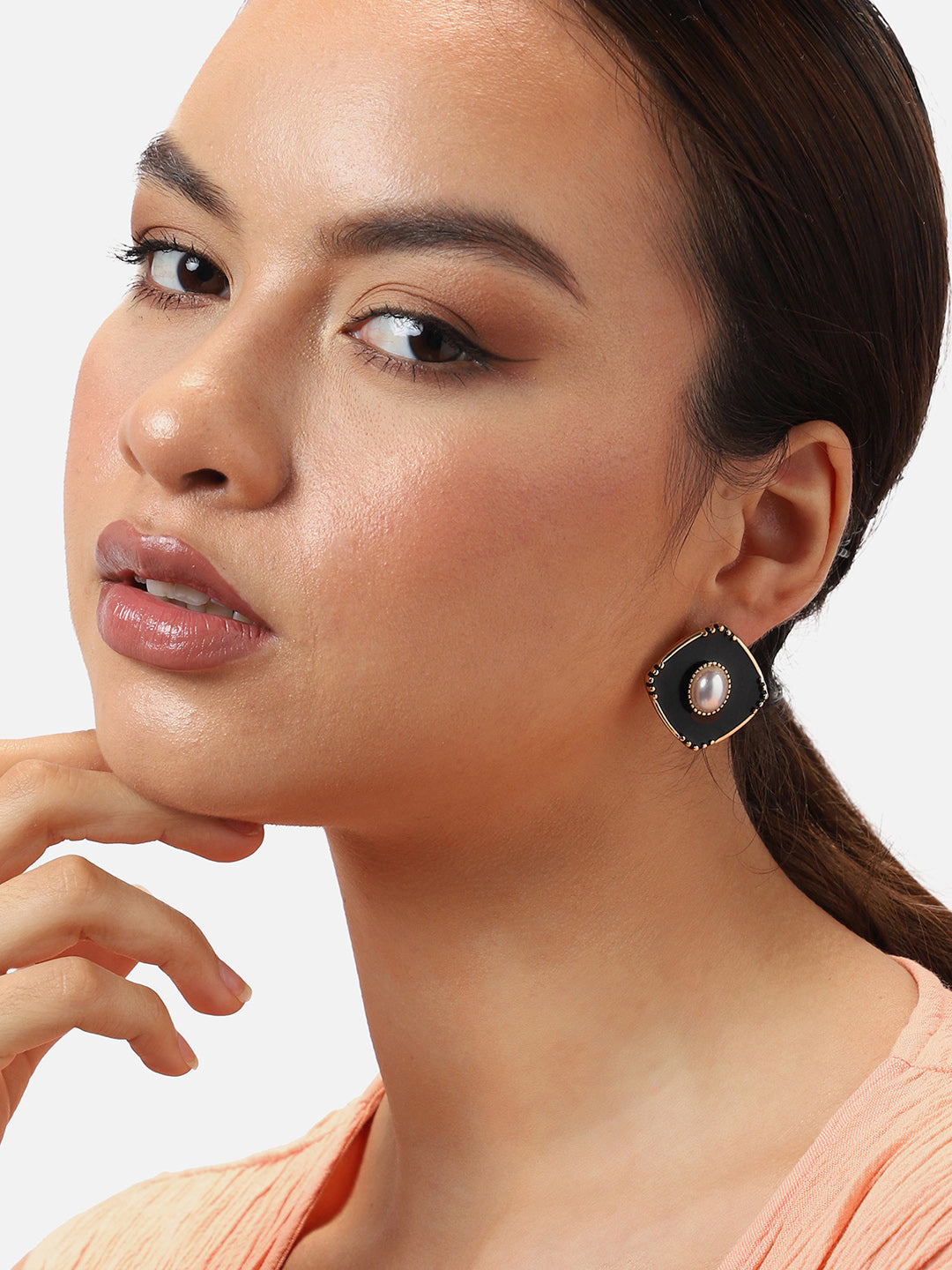 Gold Plated Party Pearls Stud For Women