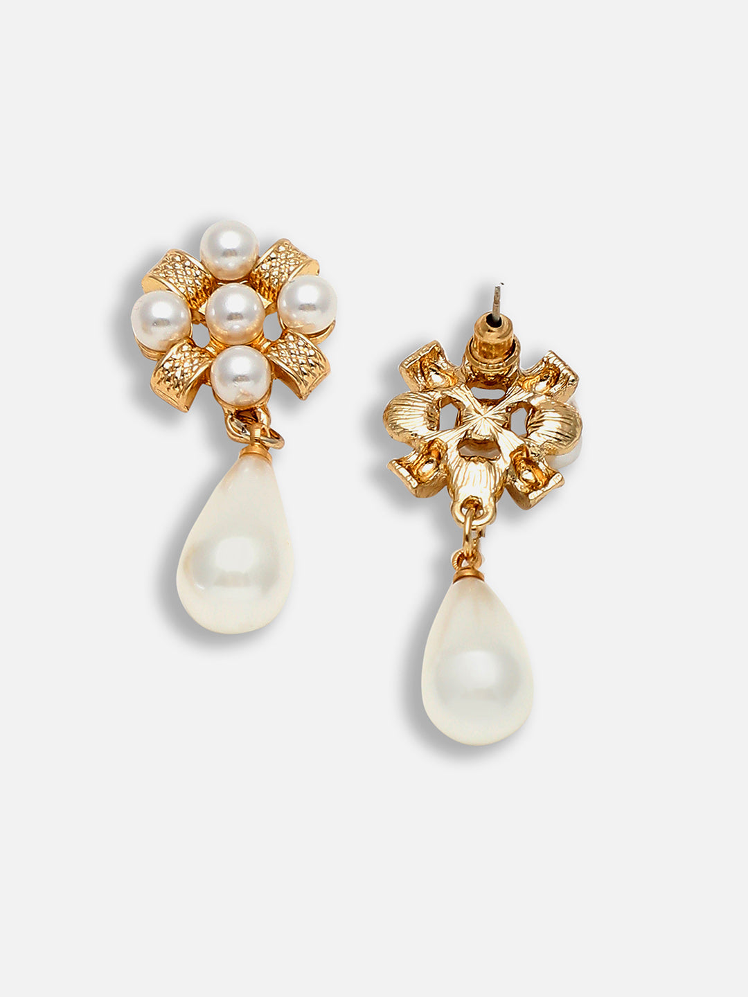 Gold Plated Party Pearls Drop Earring For Women