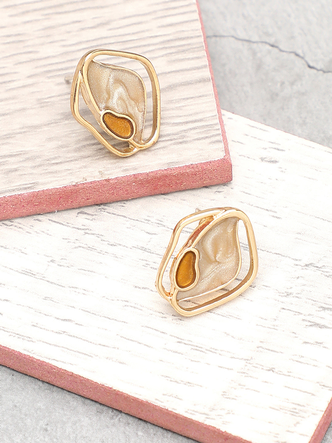 Gold Plated Party Designer Stone Stud For Women