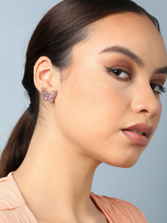 Gold Plated Party Designer Stone Stud For Women