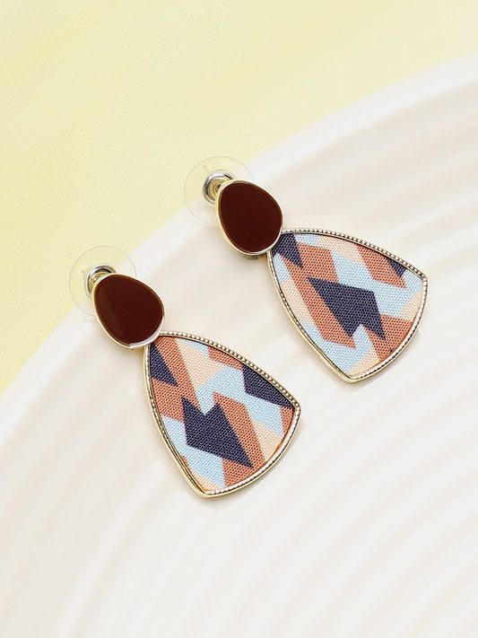 Gold Plated Party Designer Stone Drop Earring For Women