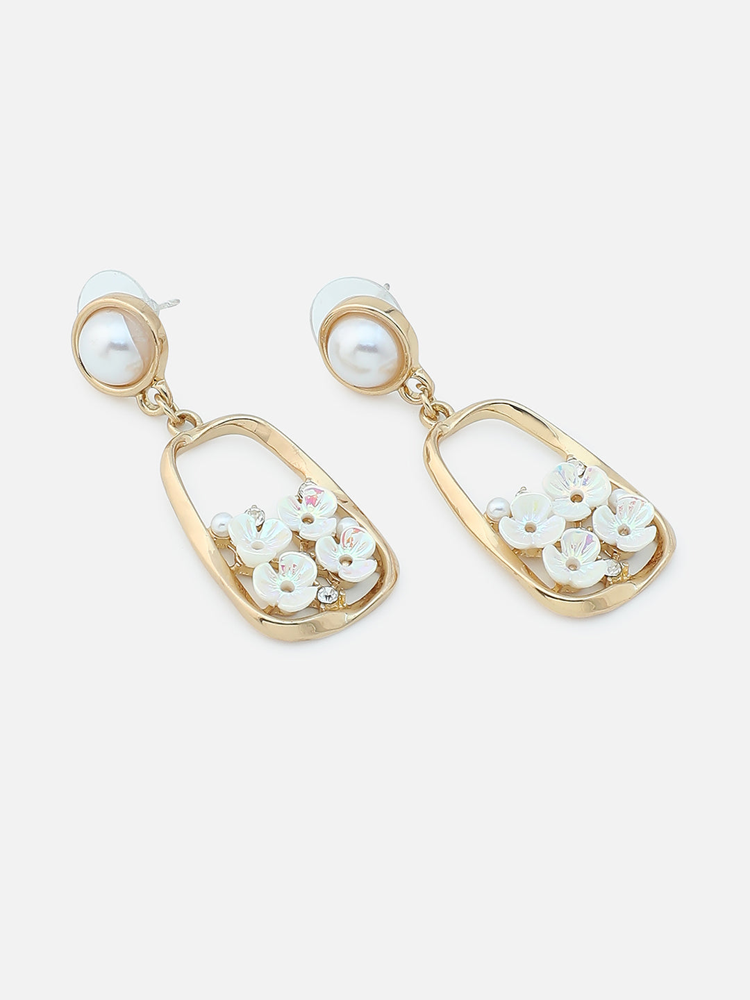 Gold Plated Party Pearls Drop Earring For Women