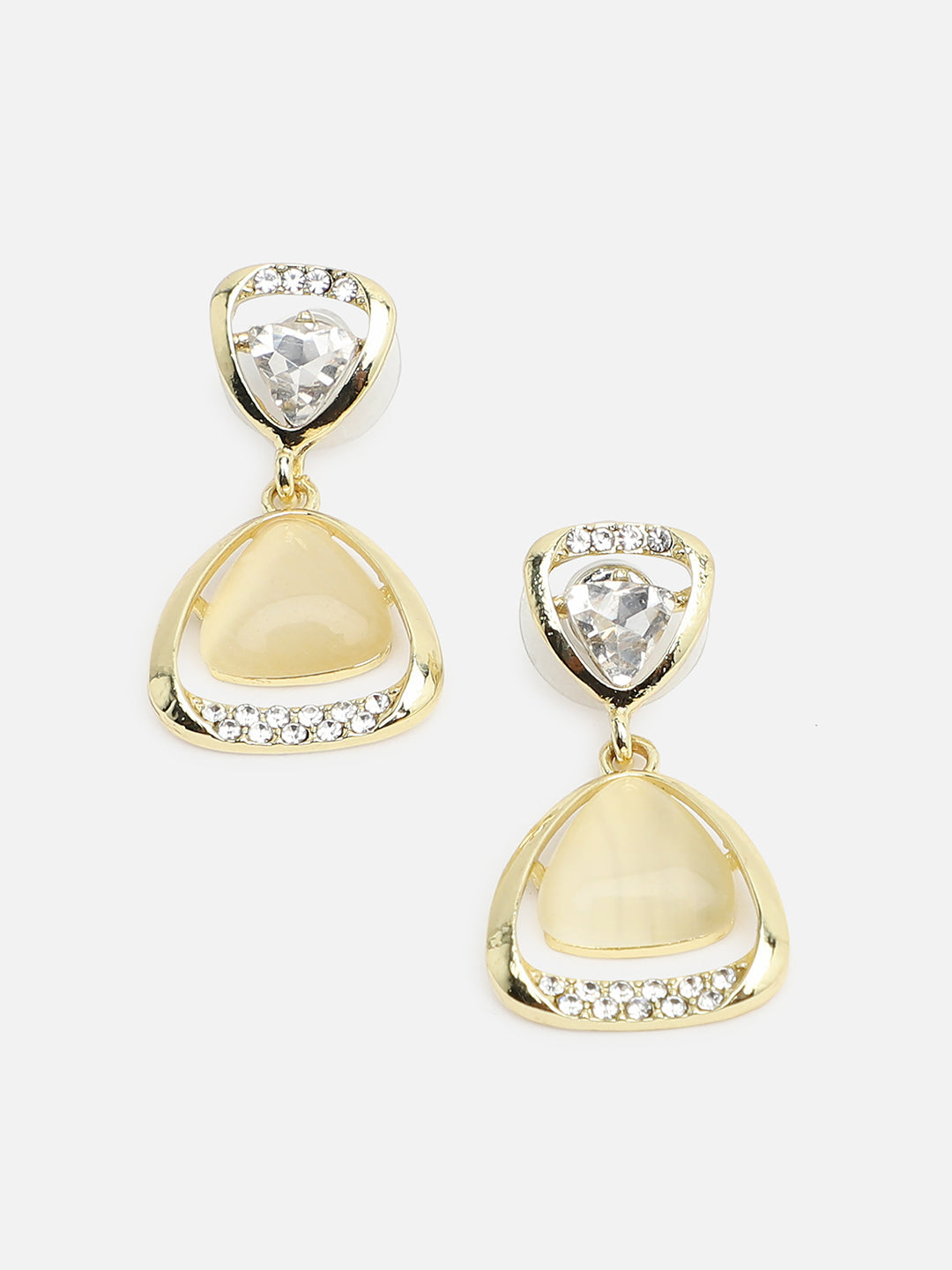 Gold Plated Party Designer Stone Drop Earring For Women