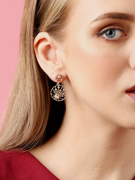 Gold Plated Party Designer Stone Drop Earring For Women