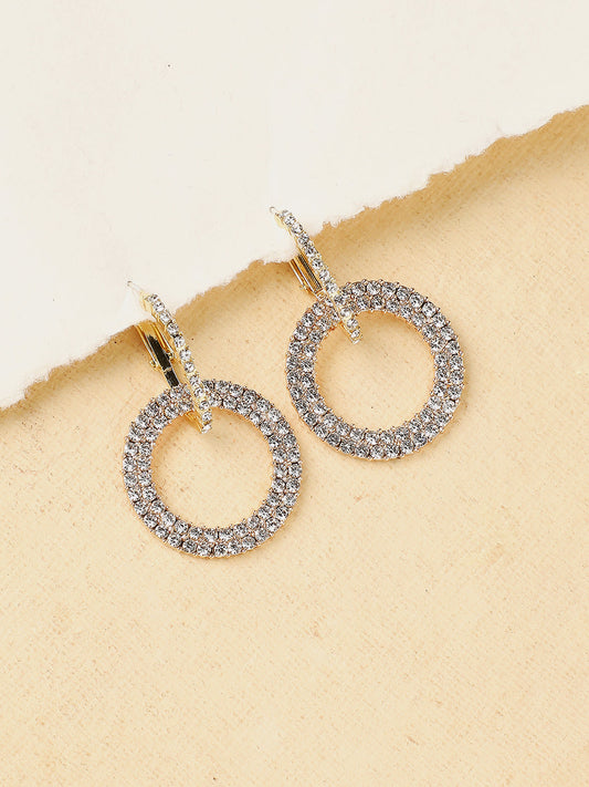 Gold Plated Party Designer Stone Hoop Earring For Women