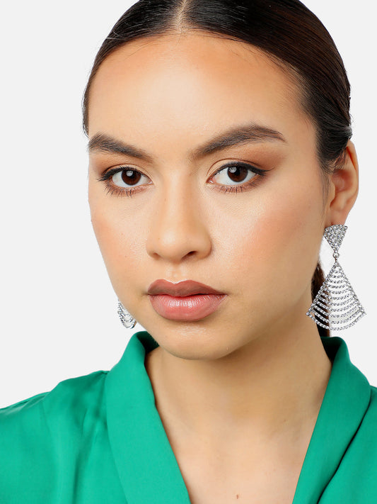 Gold Plated Party Designer Stone Drop Earring For Women