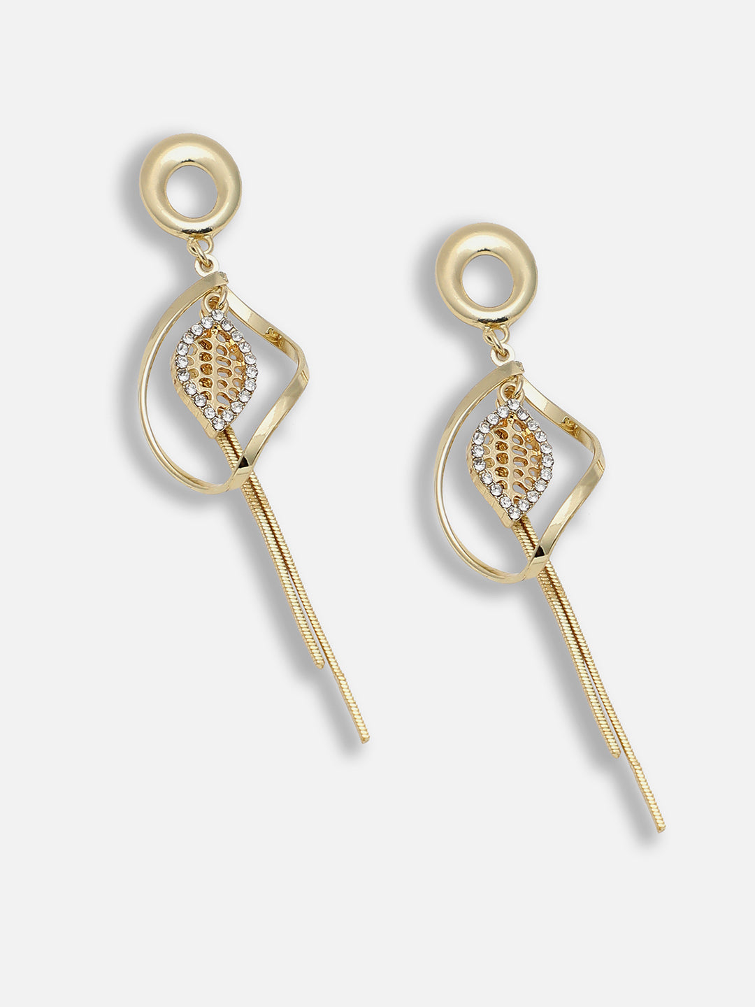 Gold Plated Party Designer Stone Drop Earring For Women