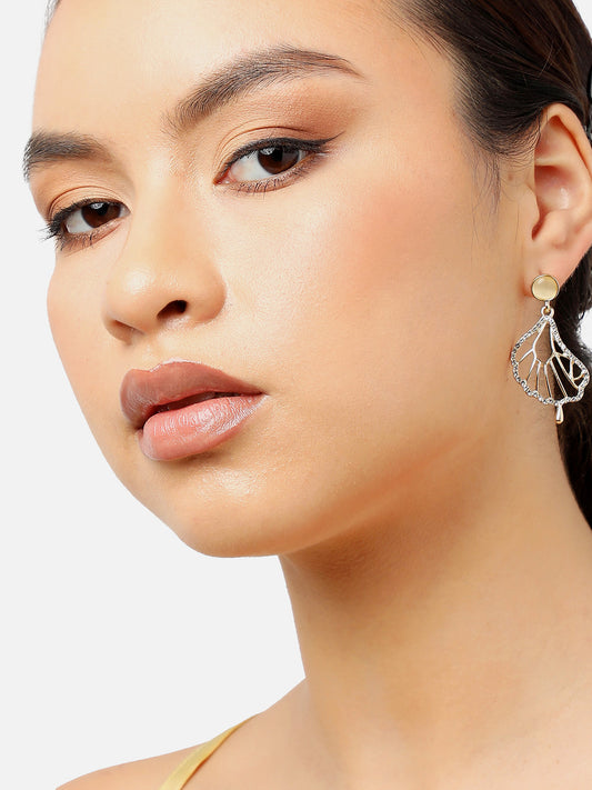 Gold Plated Party Designer Stone Drop Earring For Women