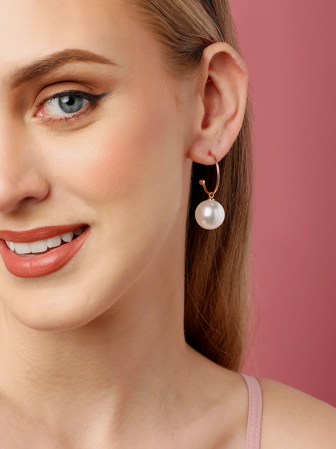 Gold Plated Party Pearls Drop Earring For Women