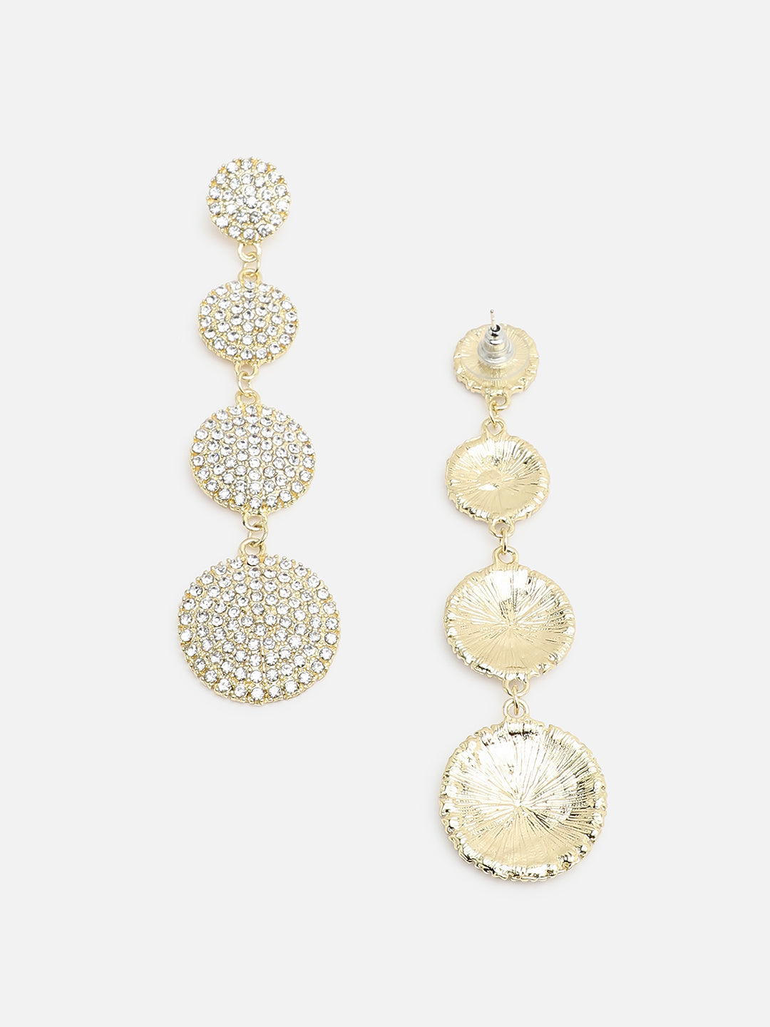 Gold Plated Party Designer Stone Drop Earring For Women