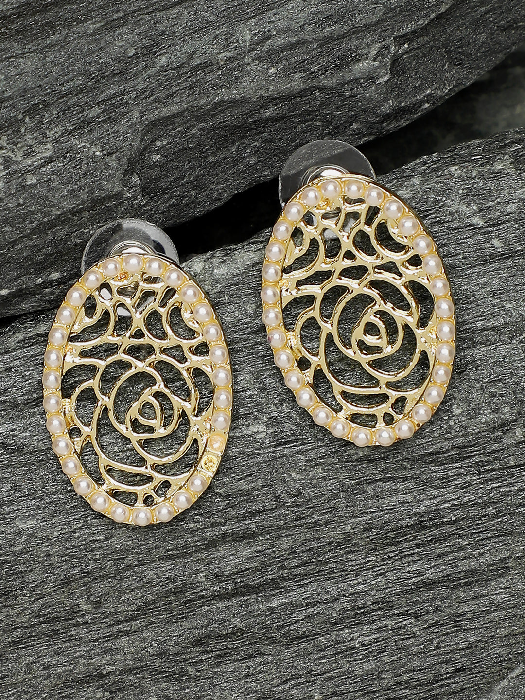 Gold Plated Party Designer Stone Stud For Women