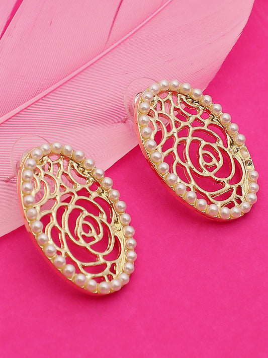Gold Plated Party Designer Stone Stud For Women