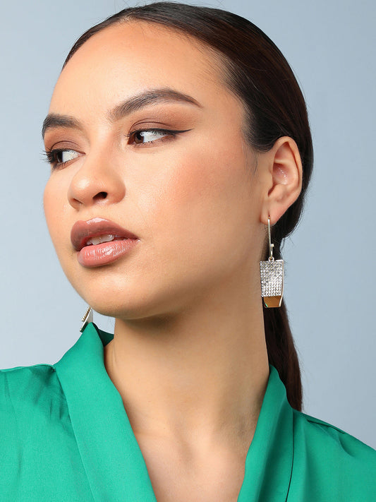 Gold Plated Party Designer Stone Drop Earring For Women