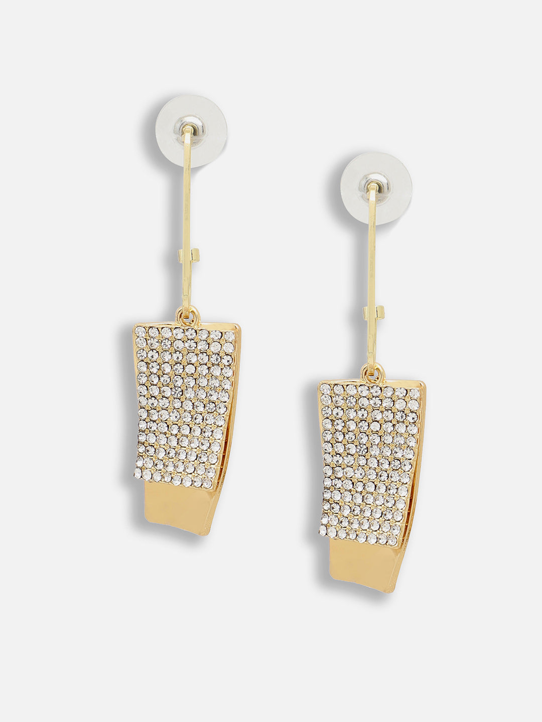Gold Plated Party Designer Stone Drop Earring For Women