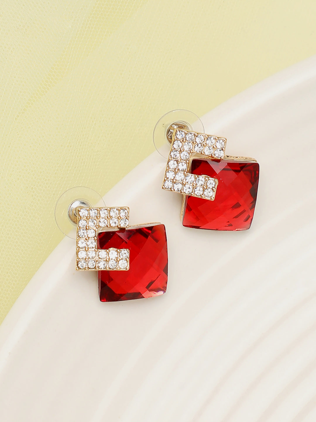 Gold Plated Party Designer Stone Drop Earring For Women