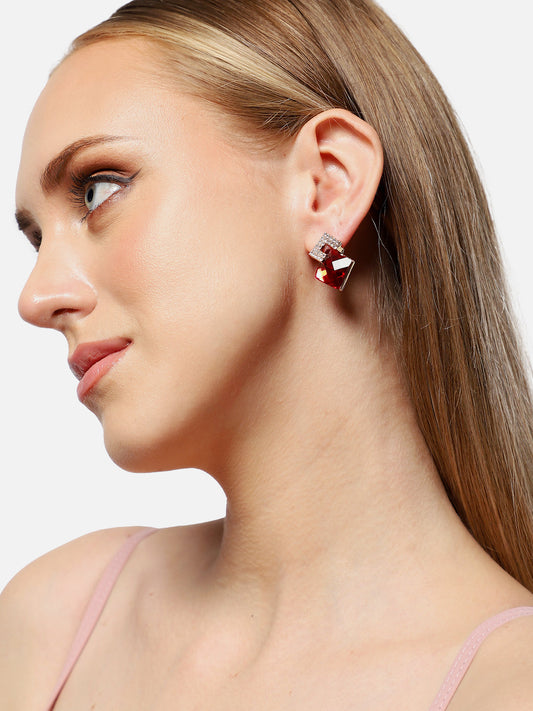 Gold Plated Party Designer Stone Drop Earring For Women