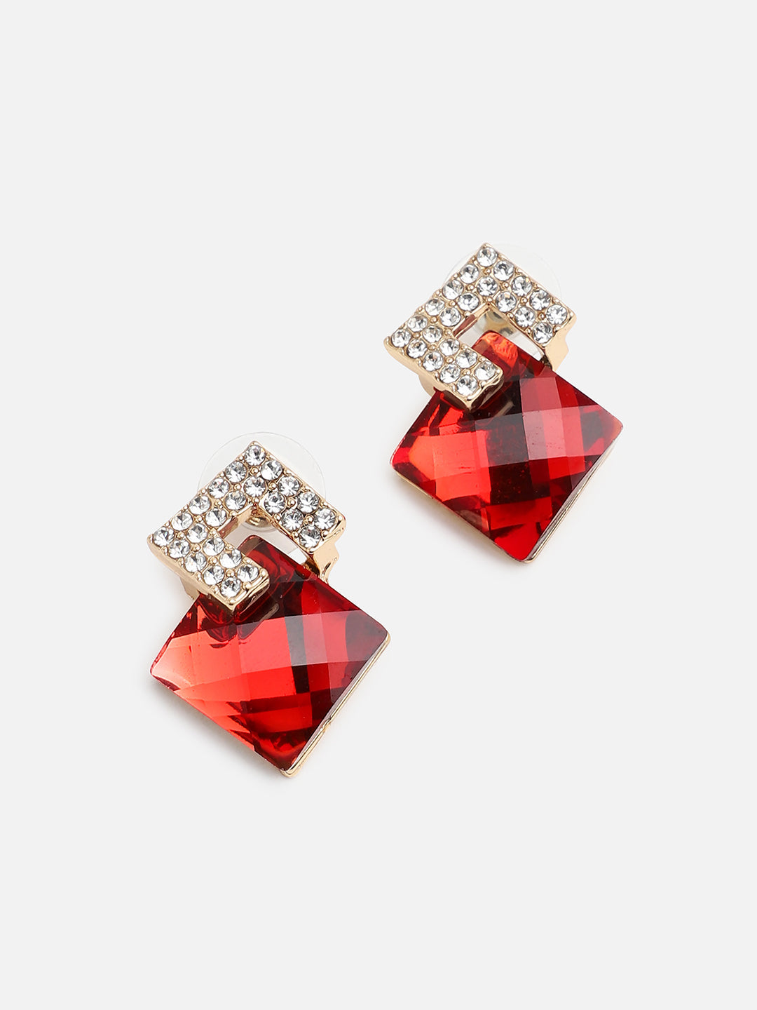 Gold Plated Party Designer Stone Drop Earring For Women