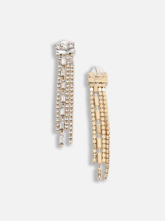 Gold Plated Party Designer Stone Drop Earring For Women