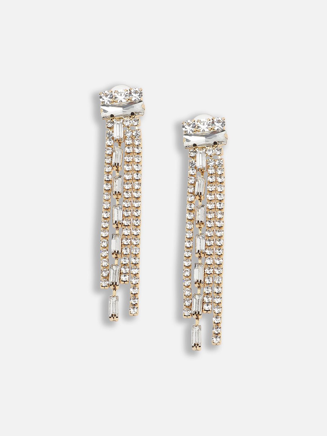 Gold Plated Party Designer Stone Drop Earring For Women