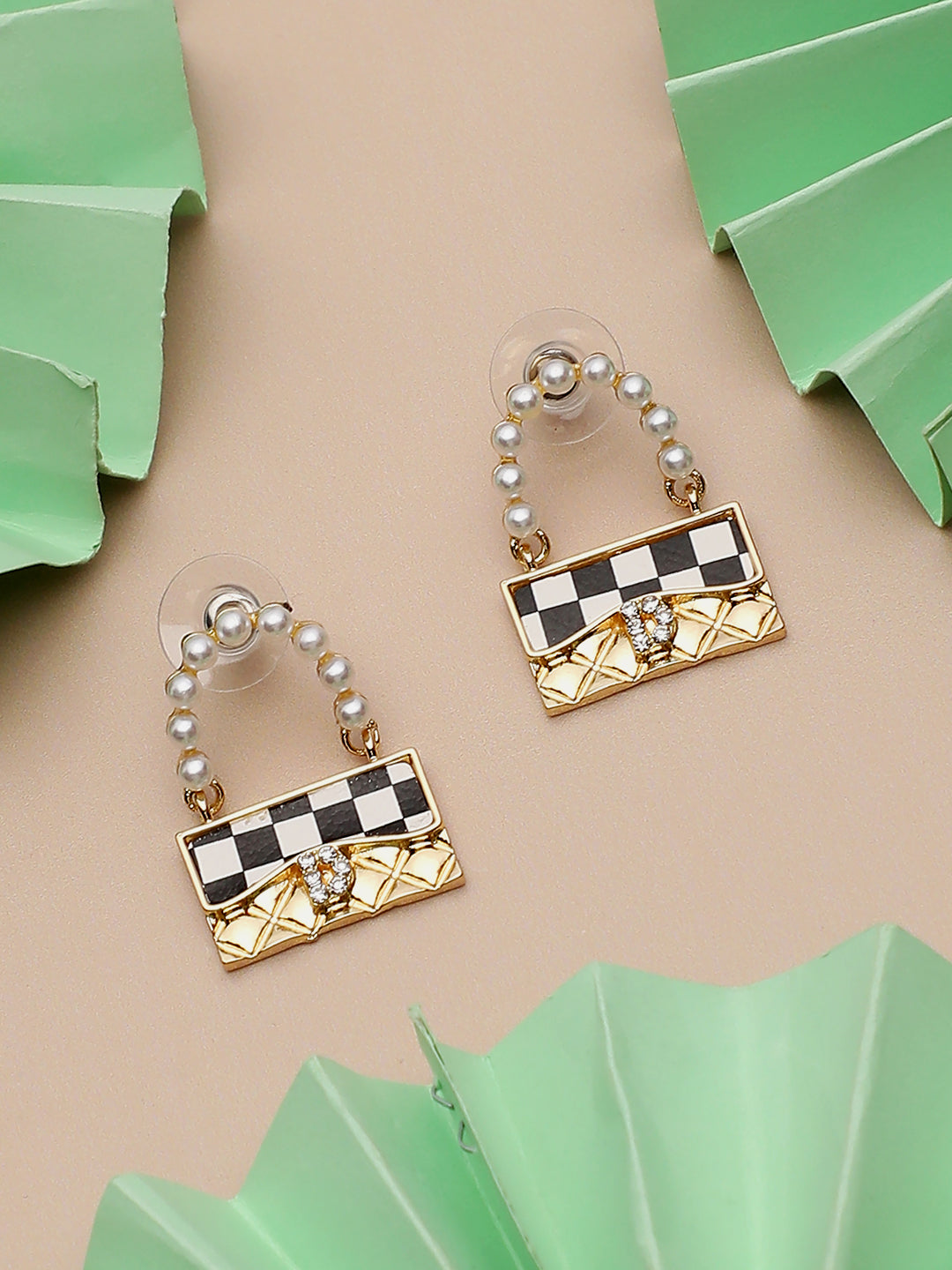Gold Plated Party Designer Stone Drop Earring For Women