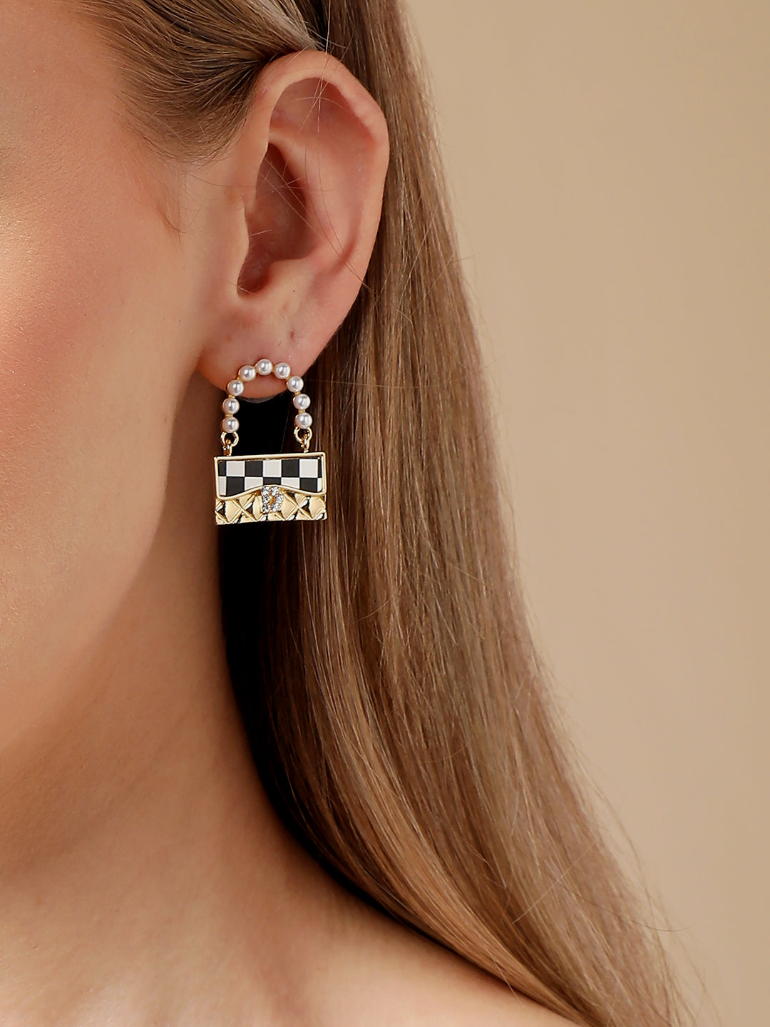 Gold Plated Party Designer Stone Drop Earring For Women