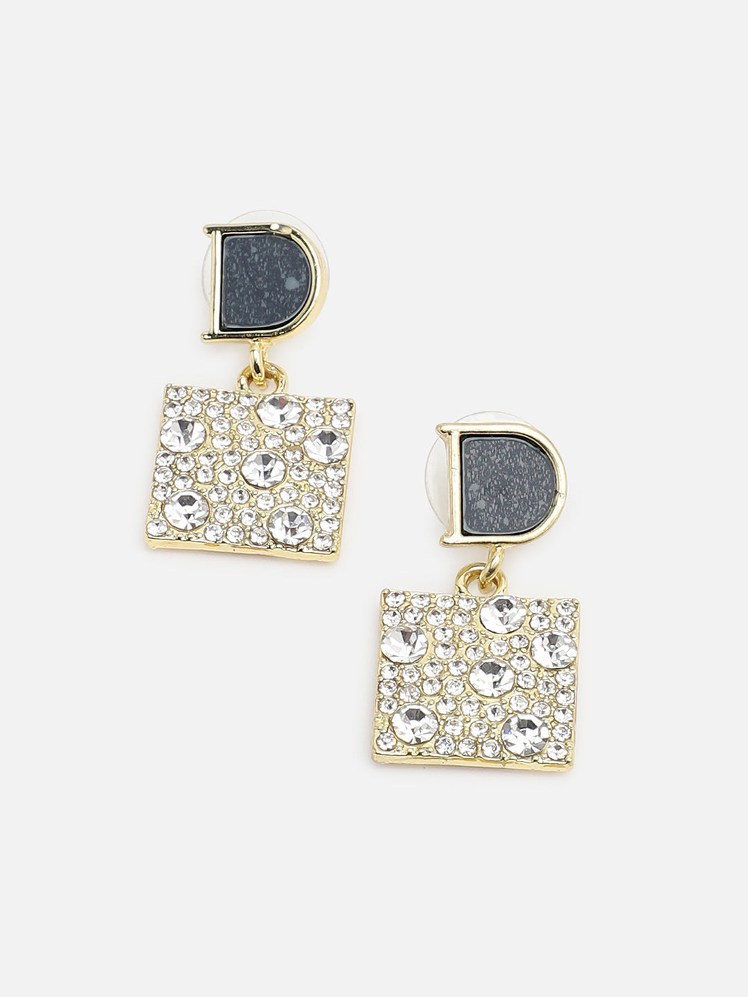 Gold Plated Party Designer Stone Drop Earring For Women