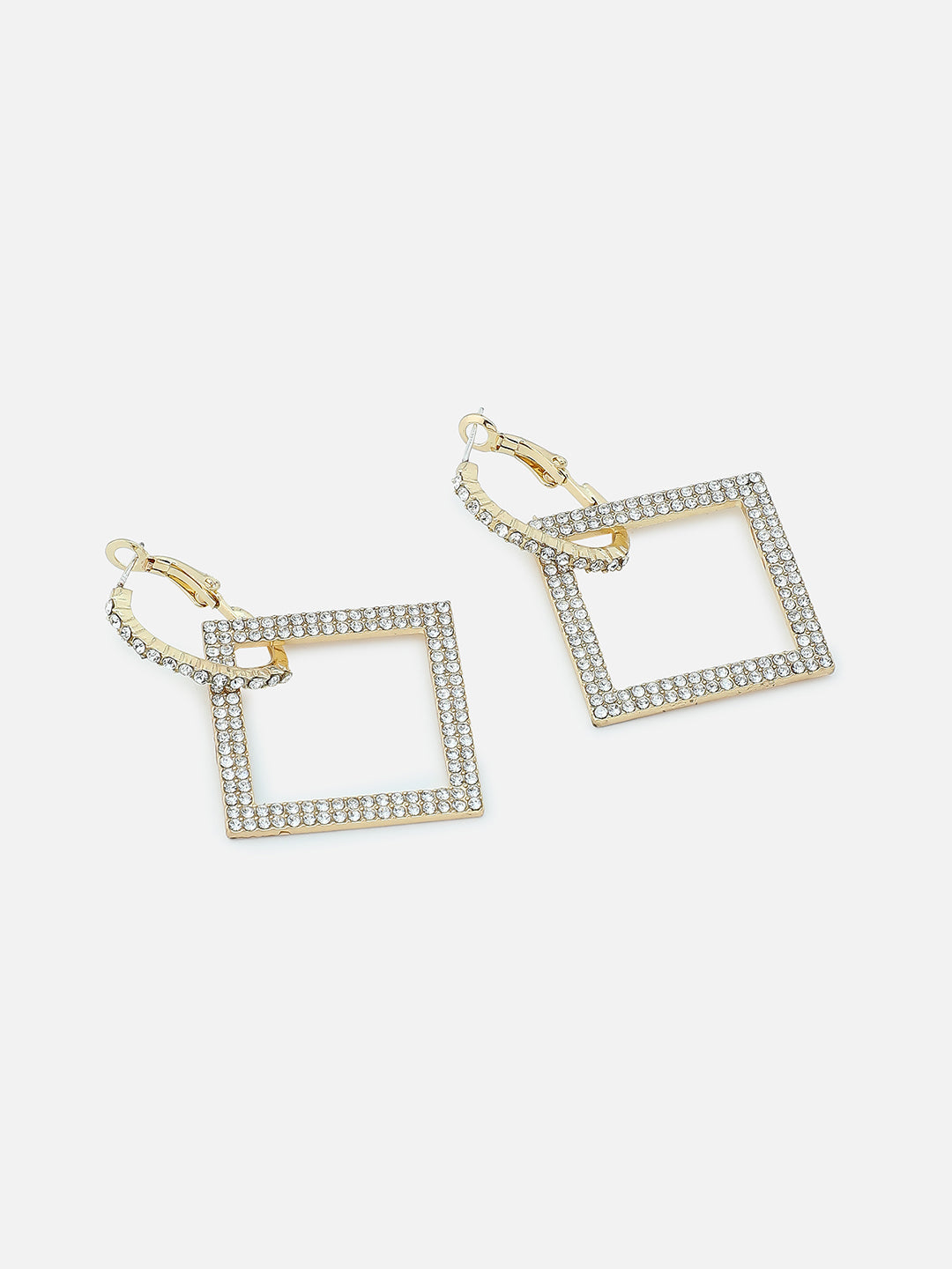 Gold Plated Party Designer Stone Drop Earring For Women
