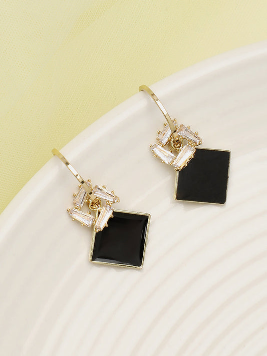 Gold Plated Party Designer Stone Drop Earring For Women