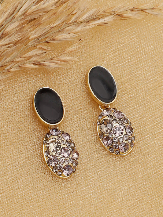 Gold Plated Party Designer Stone Drop Earring For Women