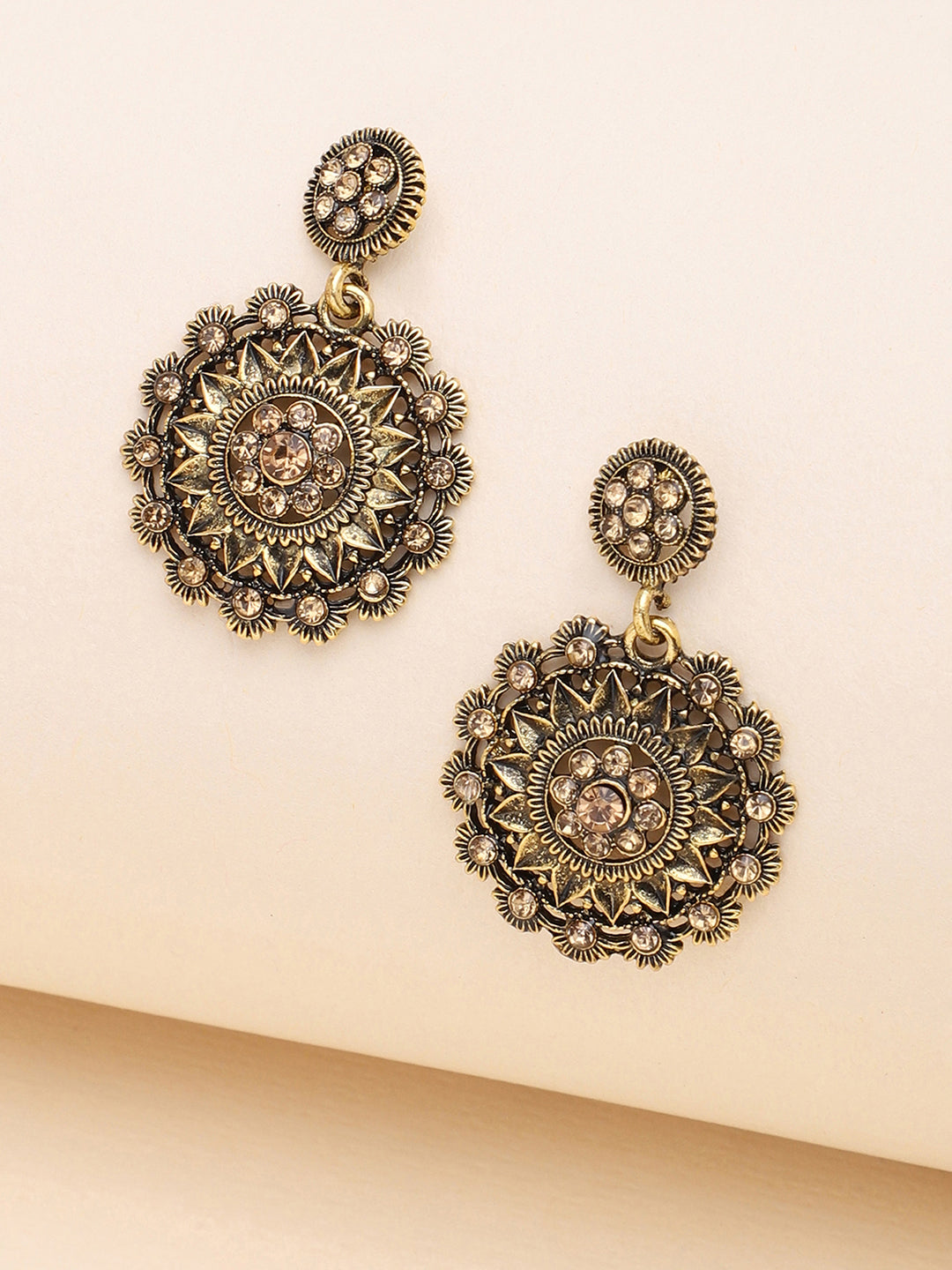 Gold Plated Party Designer Stone Drop Earring For Women