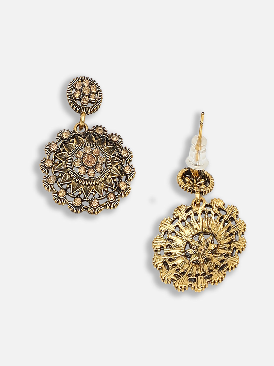 Gold Plated Party Designer Stone Drop Earring For Women