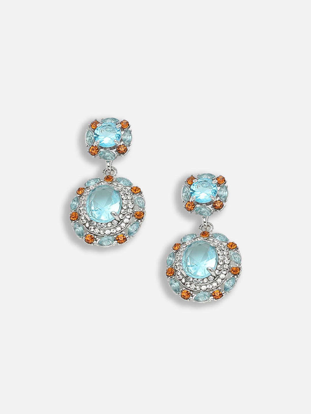 Gold Plated Party Designer Stone Drop Earring For Women