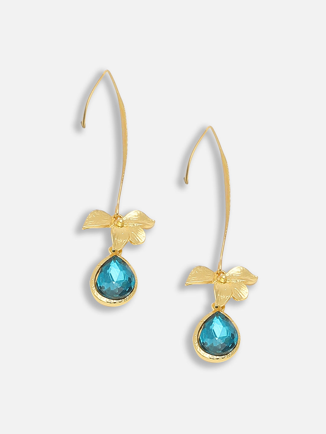 Gold Plated Party Designer Stone Drop Earring For Women