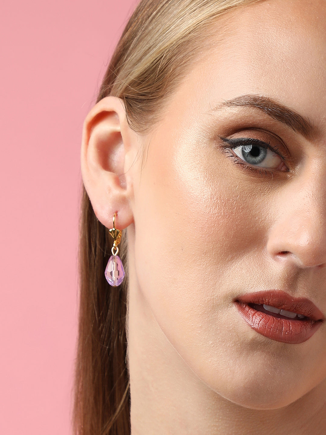 Gold Plated Party Designer Stone Drop Earring For Women
