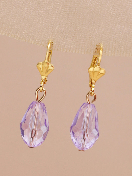 Gold Plated Party Designer Stone Drop Earring For Women