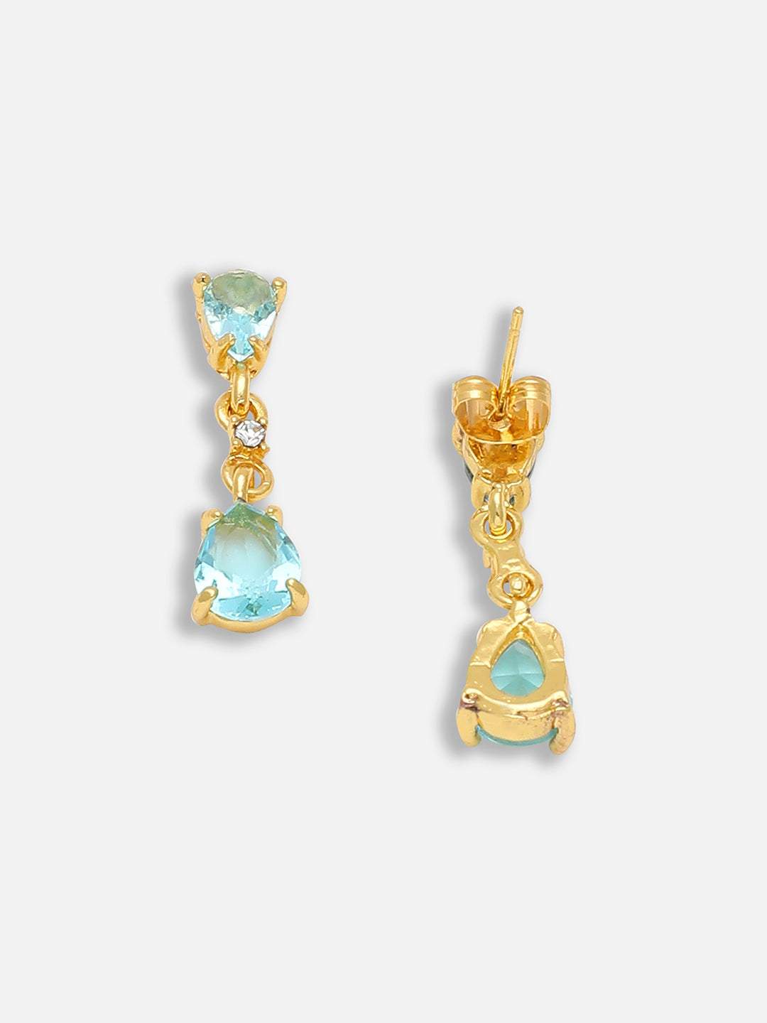 Gold Plated Party Designer Stone Drop Earring For Women