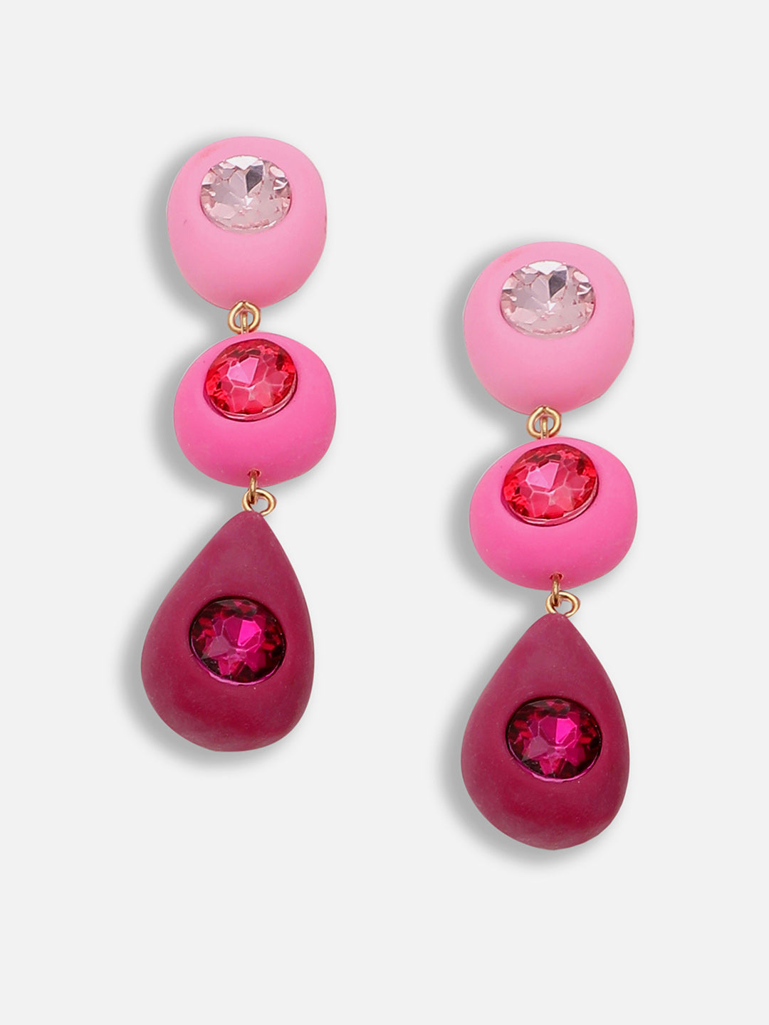 Gold Plated Party Designer Stone Drop Earring For Women