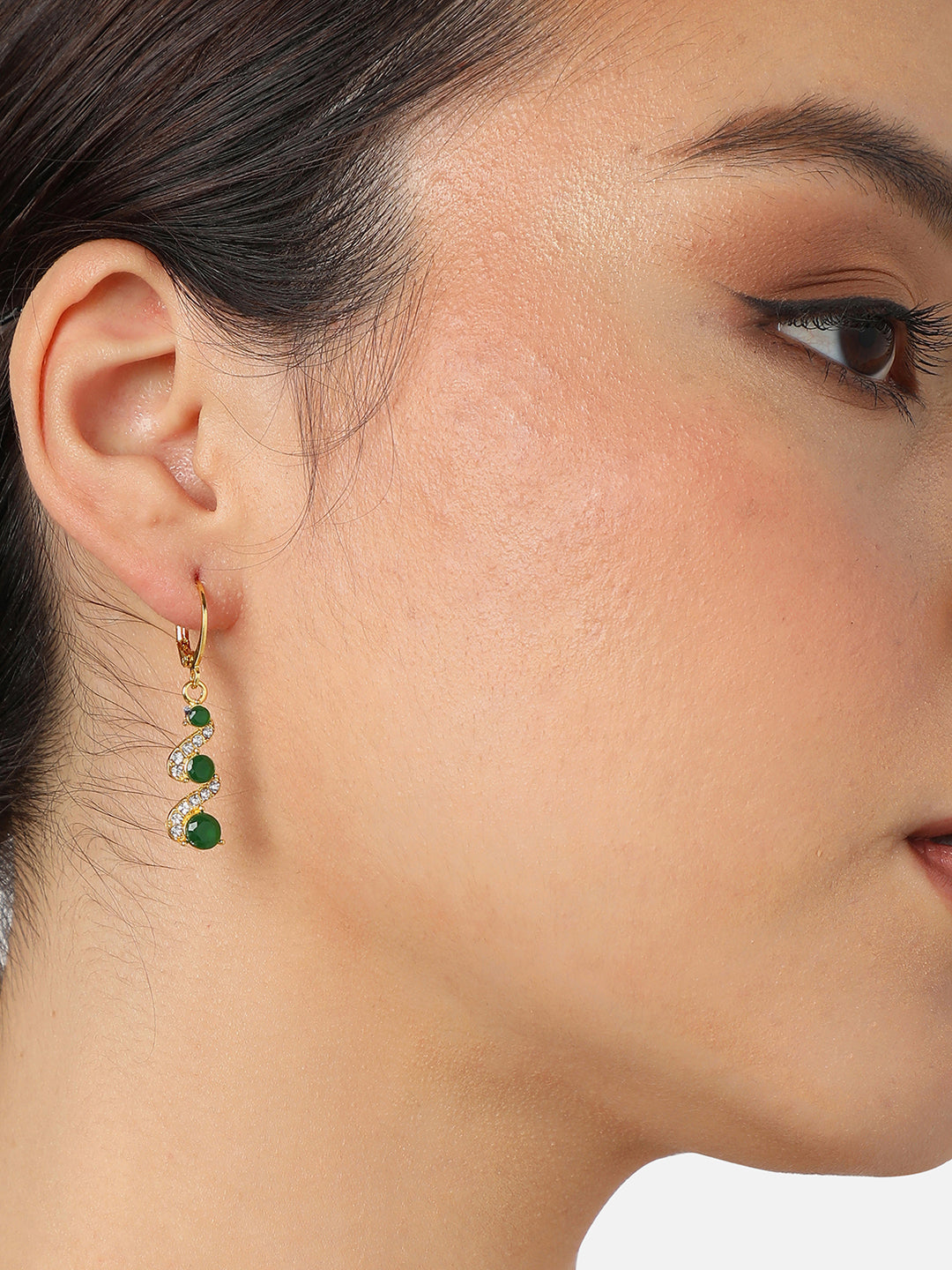 Gold Plated Party Designer Stone Drop Earring For Women
