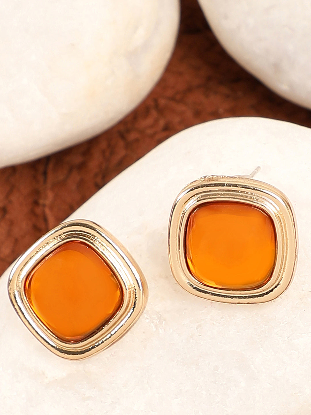 Gold Plated Party Designer Stone Stud For Women