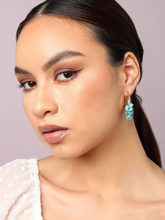 Gold Plated Party Designer Stone Drop Earring For Women