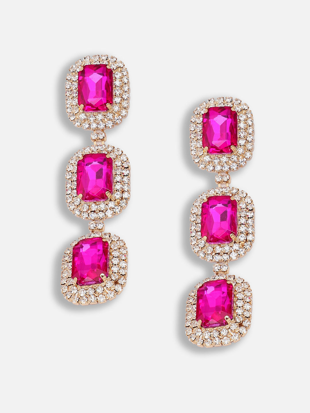 Gold Plated Party Designer Stone Drop Earring For Women