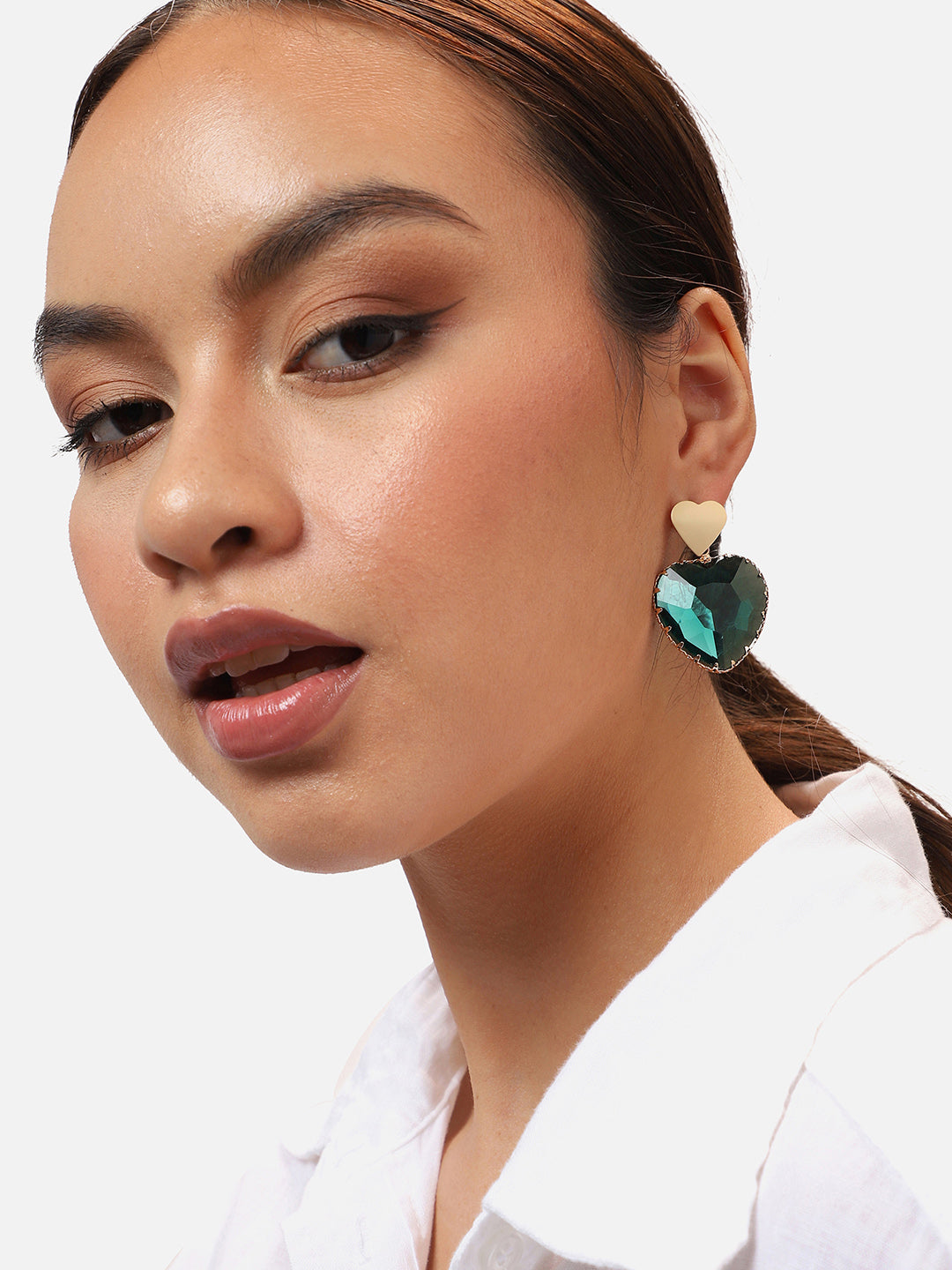 Gold Plated Party Designer Stone Drop Earring For Women