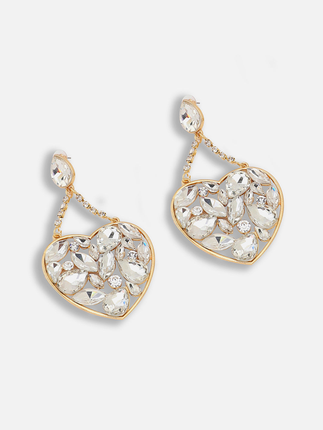 Gold Plated Party Designer Stone Drop Earring For Women